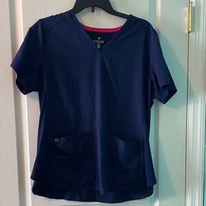 Med Couture Women's Dark Blue Short Sleeve Top